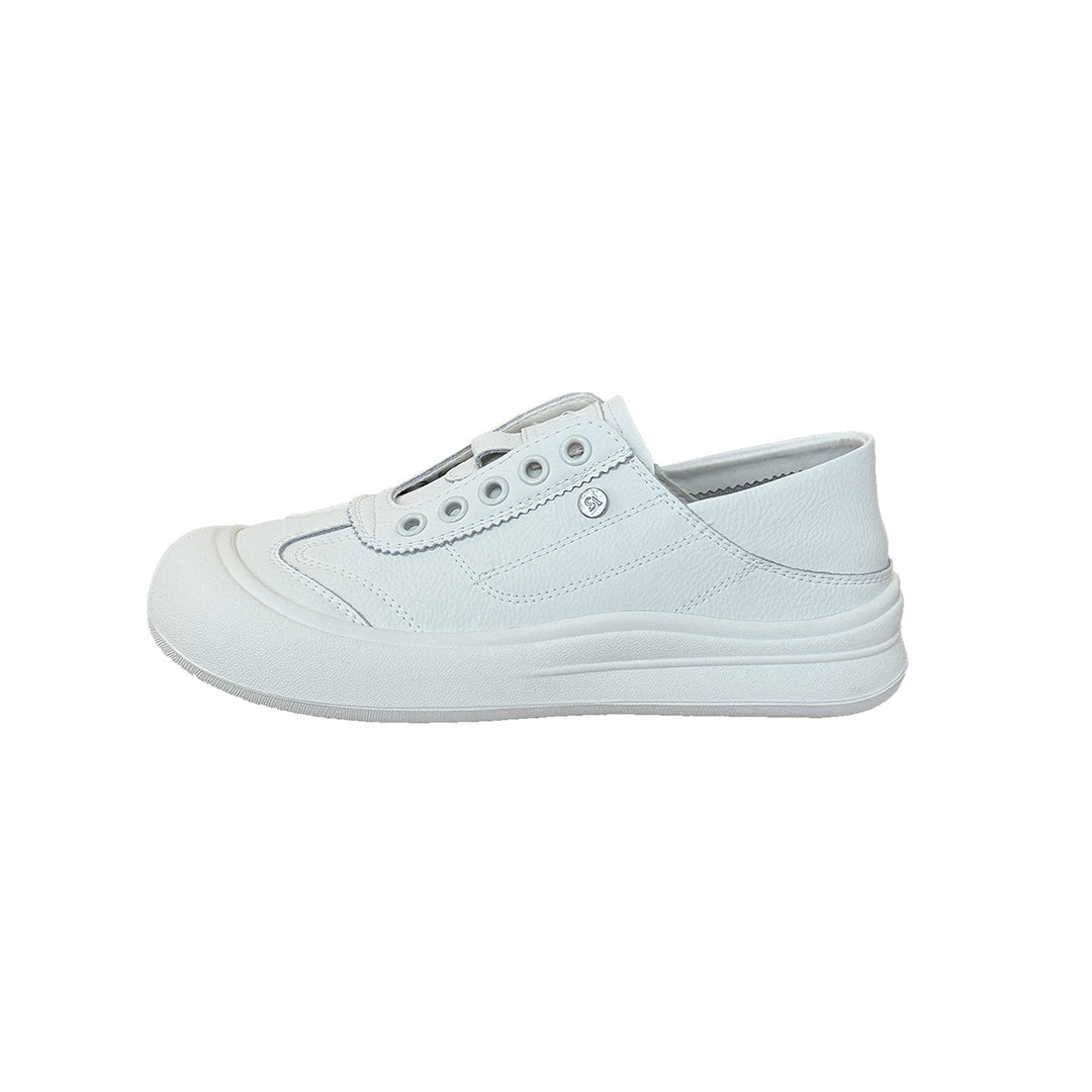 Damen Modische Slip-On Sneaker aus hochwertigem Leder mit dämpfender Sohle R&B