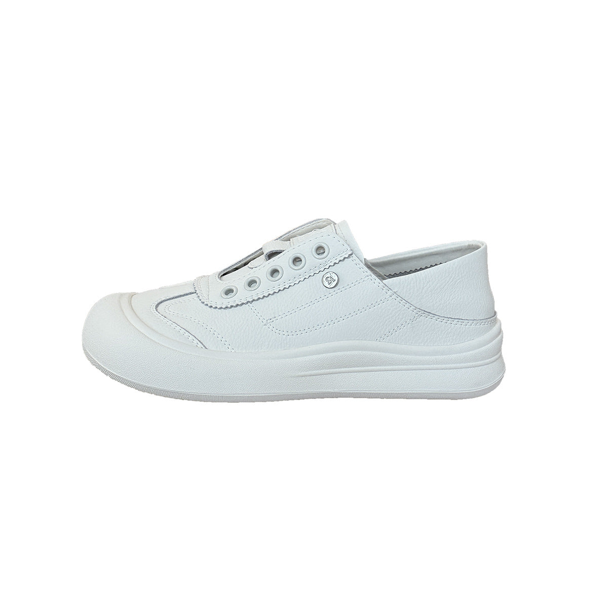 Damen Modische Slip-On Sneaker aus hochwertigem Leder mit dämpfender Sohle