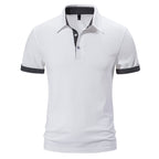 Herren Poloshirt mit modischem Kragen und kontrastierenden Ärmeln