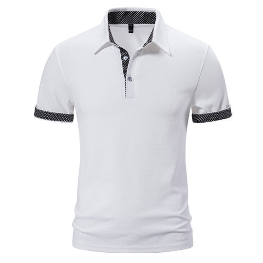Herren Poloshirt mit modischem Kragen und kontrastierenden Ärmeln R&B