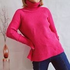 Damen Ribbed Rollkragenpullover mit elegantem Schnitt R&B