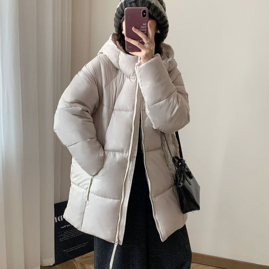 Damen Übergroße Pufferjacke mit Kapuze und praktischen Eingrifftaschen R&B