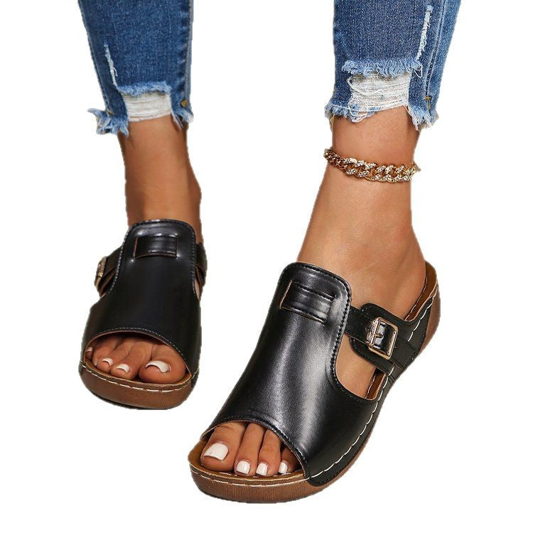 Damen Clogs mit modischem Riemen und ergonomischem Fußbett R&B