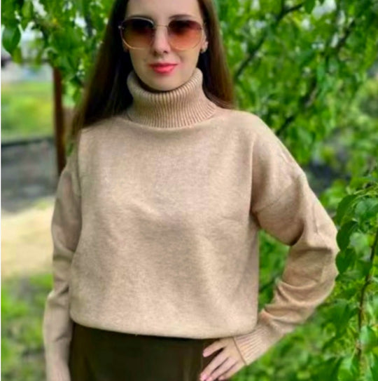 Damen Modischer Rollkragenpullover aus weichem Material R&B