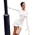 Damen Minikleid mit elegantem Wickeldesign und zarten Rüschen R&B