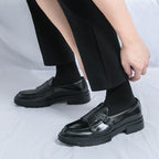 Damen elegante Mokassins mit modischen Schnallen und robustem Profil