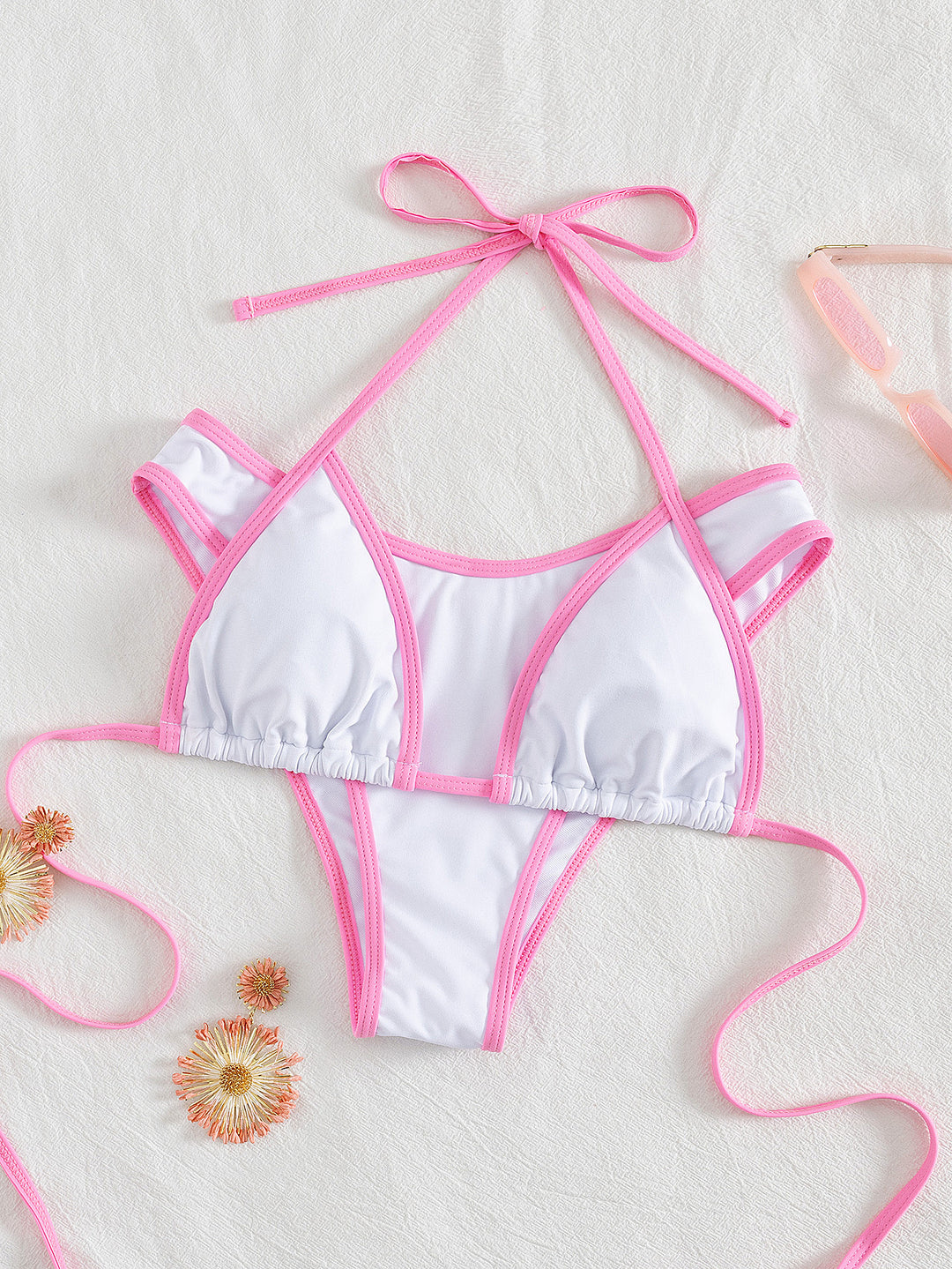 Damen Triangel-Bikini mit aufregendem Streifen-Design R&B