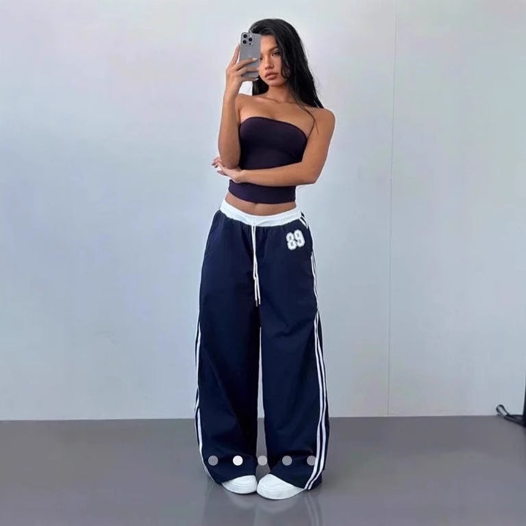 Damen Sportliche Jogginghose mit seitlichen Streifen R&B