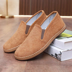Damen bequeme Slip-On Schuhe aus Cord mit rutschfester Sohle R&B