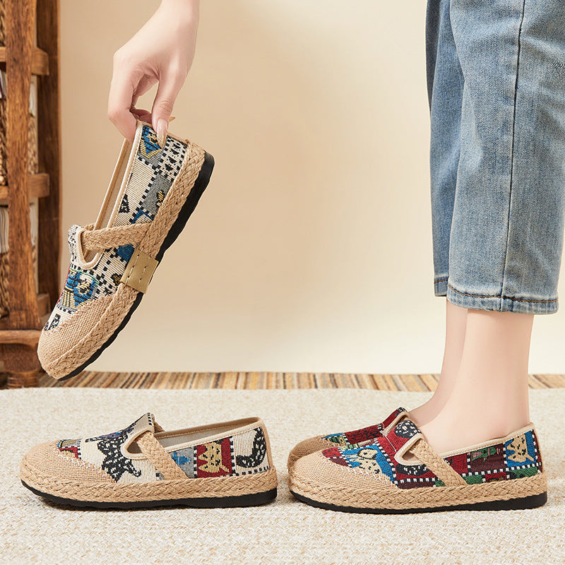 Damen bequeme und stilvolle Clogs mit buntem Muster R&B