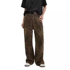 Damen weit geschnittene Haremshose im Wildleder-Look