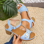 Damen Elegante Sandalen mit Blockabsatz R&B