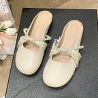 Damen verzierte Mules mit Perlenakzent und Schleifen-Detail R&B