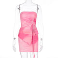 Damen Mini-Kleid mit asymmetrischem Schnitt und Raffungsdetails R&B