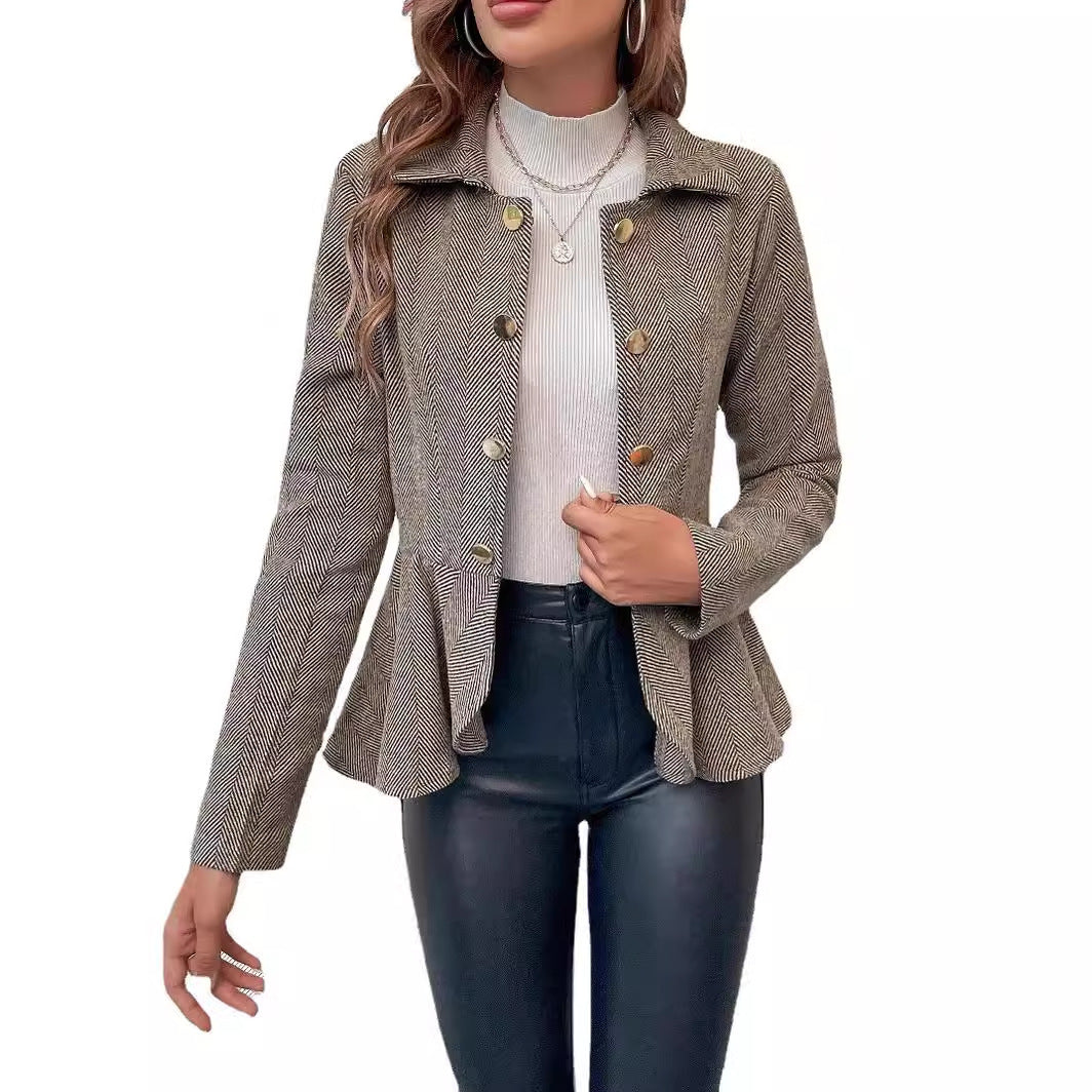 Damen Chic Tailored Blazerjacke mit asymmetrischem Saum und Knopfdetails R&B