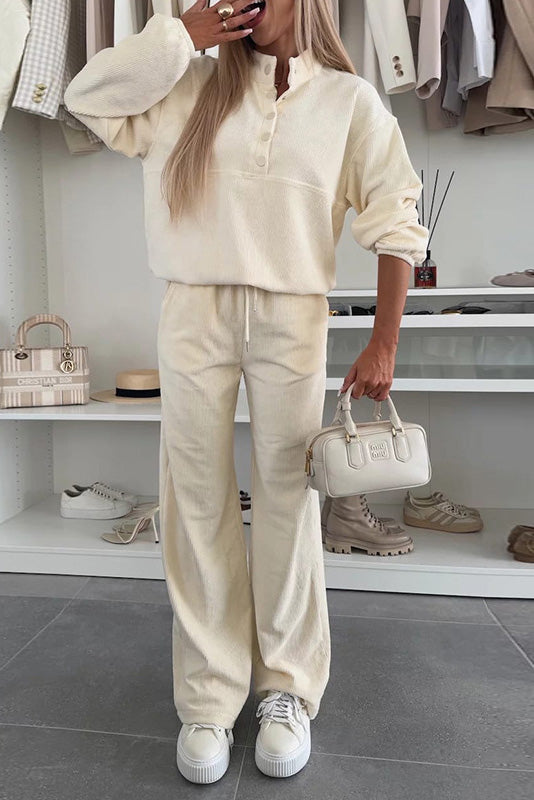 R&B | Down Stehkragen Sweatshirtjacke und Hose Zweiteiliges Satz