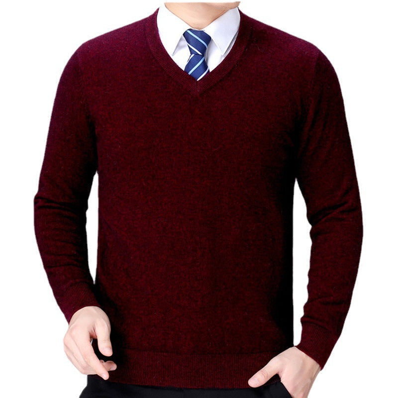 Herren V-Ausschnitt Strickpullover aus weichem Baumwollmix R&B