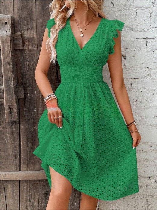 Damen Sommerkleid mit eleganten Spitzenärmeln R&B