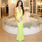 Damen Elegantes Kleid mit tiefem V-Ausschnitt und figurbetontem Schnitt R&B