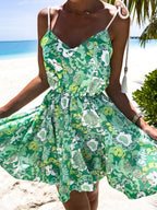 Damen luftiges Strandkleid mit floralen Mustern und süßem Schnitt R&B
