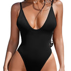 Damen Designer Badeanzug mit elegantem V-Ausschnitt R&B