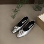 Damen Ballerina-Pumps mit dekorativem Blumendetail R&B