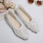 Damen elegante Ballerinas mit floralem Spitzen-Design R&B