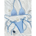 Damen Triangel-Bikini-Set mit raffinierten Bindändern