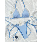 Damen Triangel-Bikini-Set mit raffinierten Bindändern