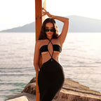 Damen aufregendes Cut-Out Maxikleid R&B