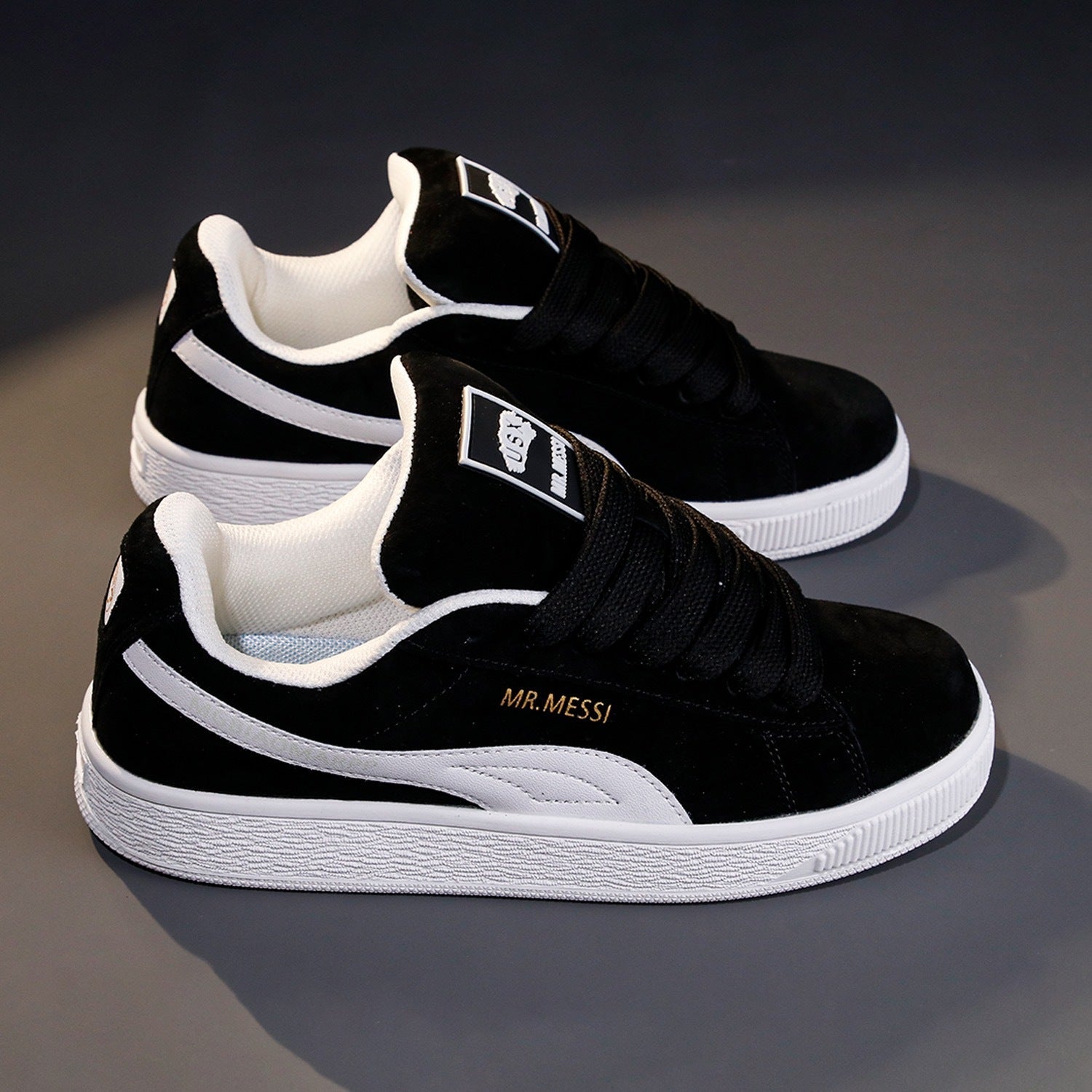 Damen modische Sneakers mit elastischen Schnürsenkeln und weichem Obermaterial