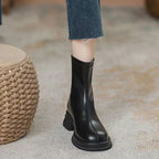 Damen Elegante Stiefeletten mit seitlichem Reißverschluss und robuster Gummisohle