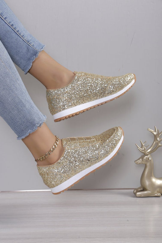 Damen Glitzernde Slip-On Sneakers R&B