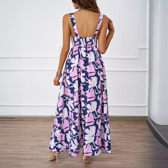 Damen Maxikleid mit modernem Blumendesign und schmeichelnder Silhouette R&B