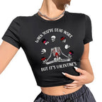 Damen Crop-Top mit innovativem Spinnen-Netz-Design R&B