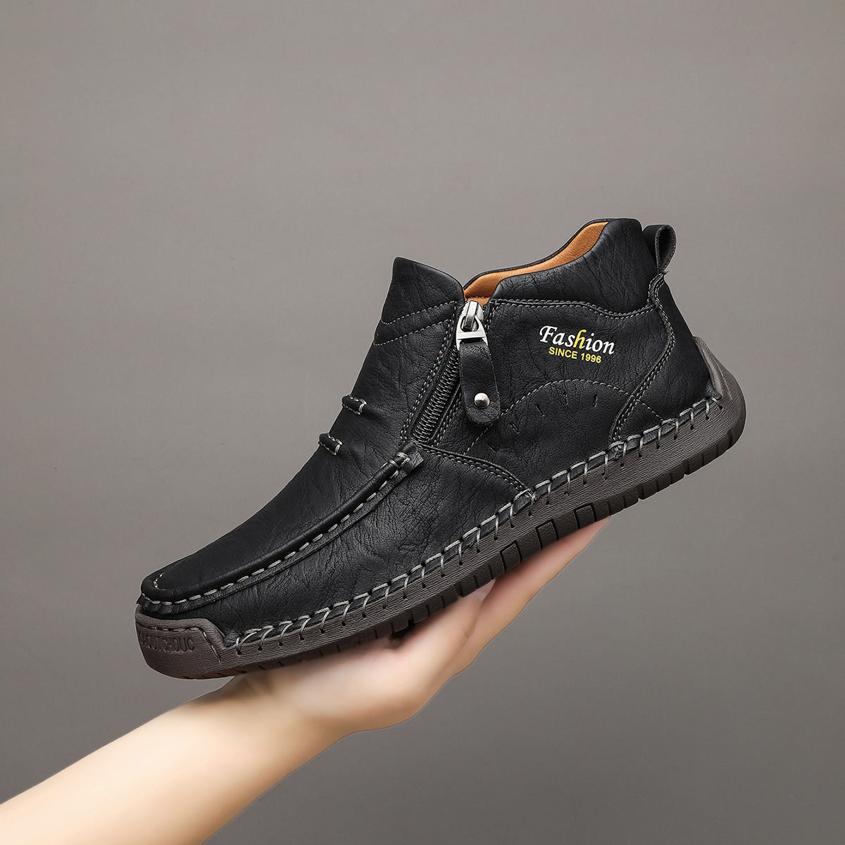 Herren Bequeme Leder Slipper R&B