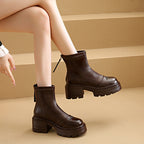 Damen modische Ankle Boots mit robustem Profil und praktischer Zipperöffnung R&B