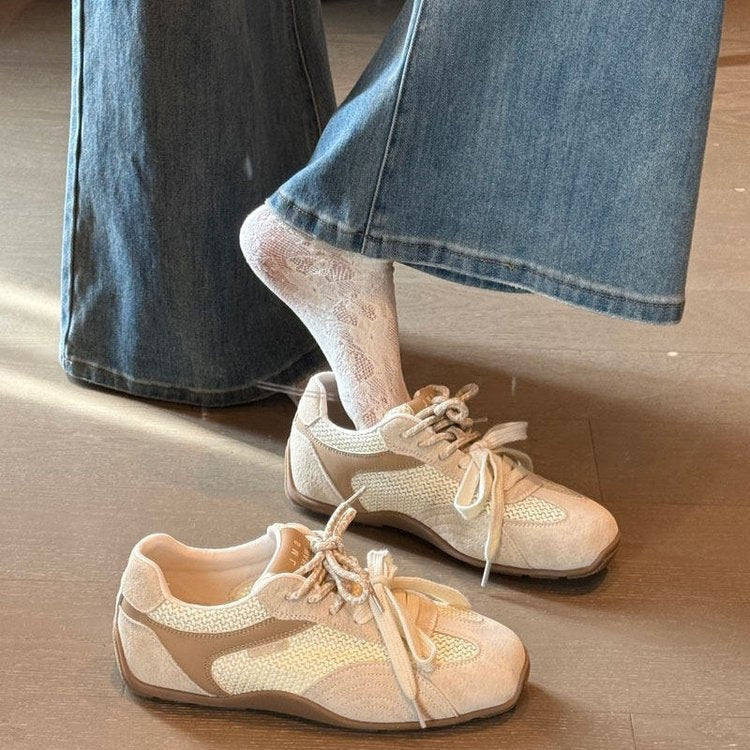 Damen atmungsaktive Lifestyle-Sneaker mit luxuriösem Wildleder-Obermaterial und flexiblem Sohlenprofil R&B