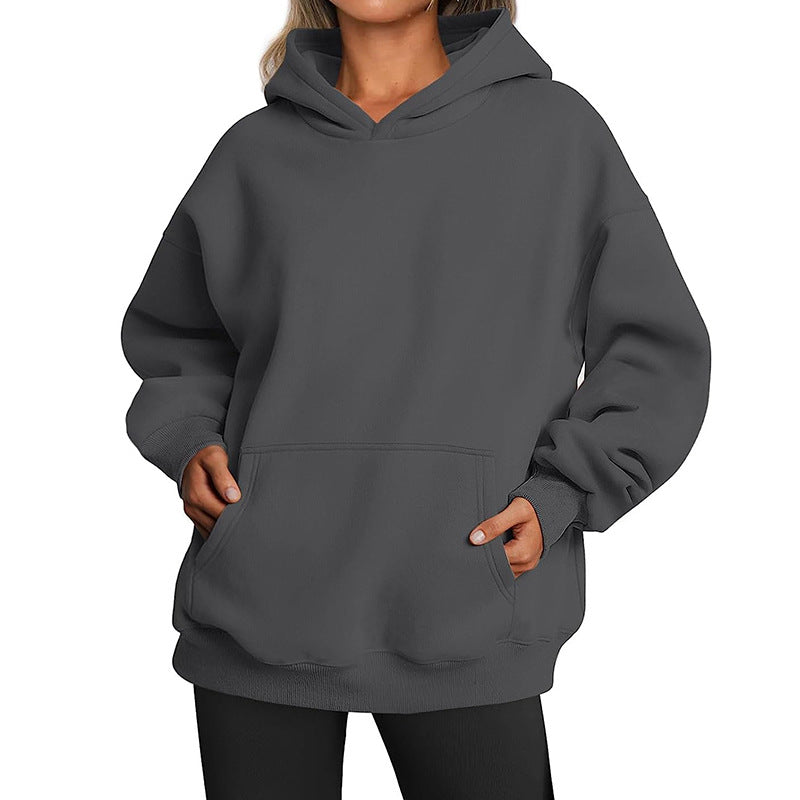 Damen Kapuzenpullover im Oversized-Stil mit praktischen Beuteltaschen