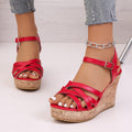 Damen Wedge-Sandalen mit modischem Riemen-Design und komfortabler Korksohle R&B