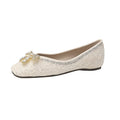 Damen Ballerinas mit funkelnder Schleifenapplikation und glitzerndem Obermaterial