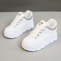 Damen modische Plateau-Sneaker mit Glitzer-Akzenten und bequemer Dämpfung R&B