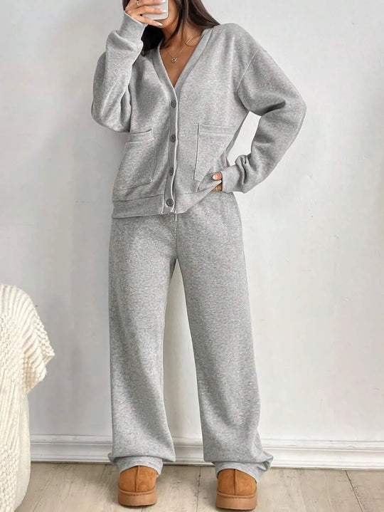 Damen Lässiges Cardigan und Hosen Set R&B
