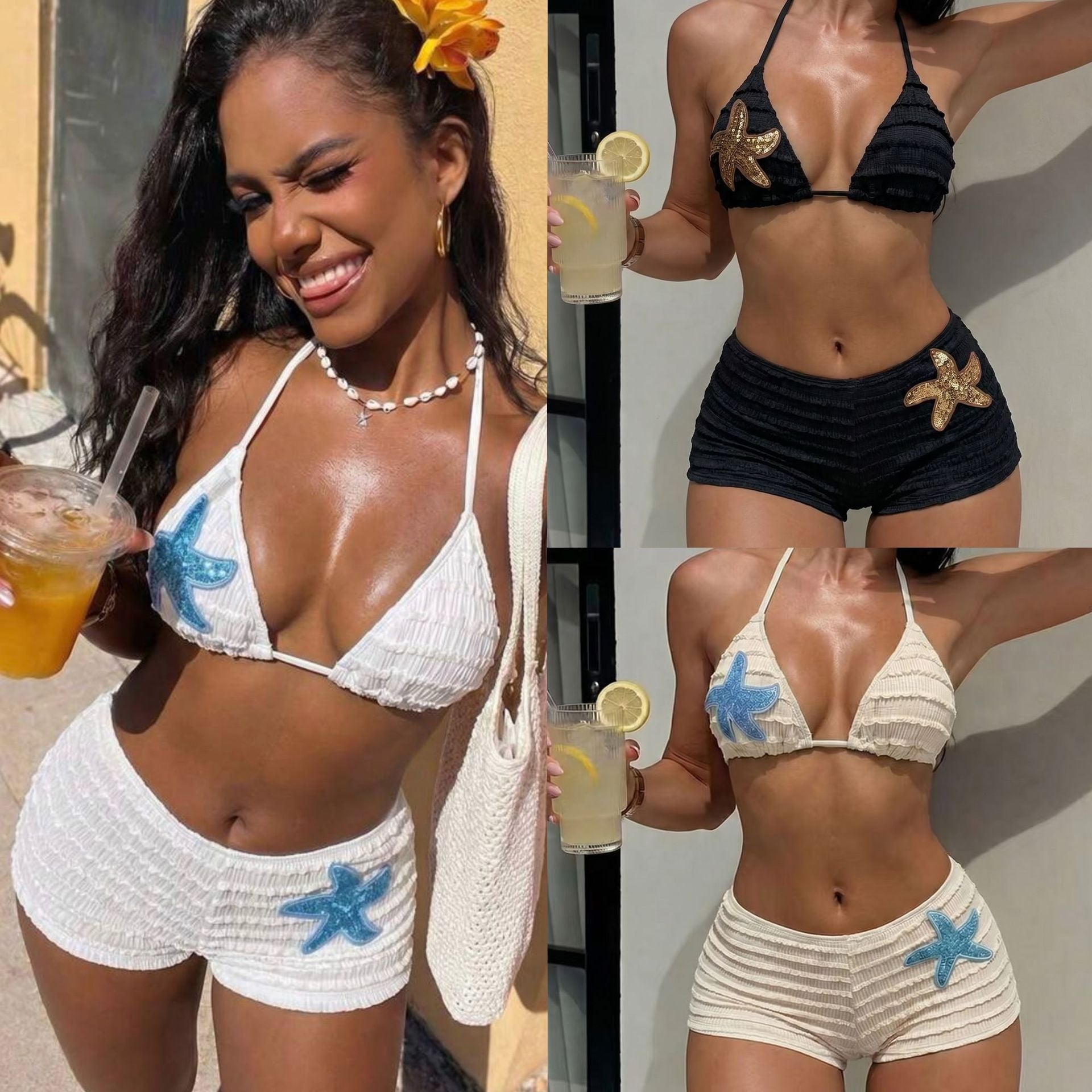 Damen Bikini mit Rüschendesign und bezaubernden Applikationen R&B