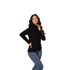 Damen Moderner Rollkragenpullover mit Knopfdetails R&B