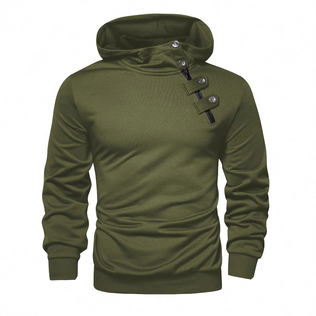 Herren Hoodie mit innovativem Kragen und praktischer Taschenlösung