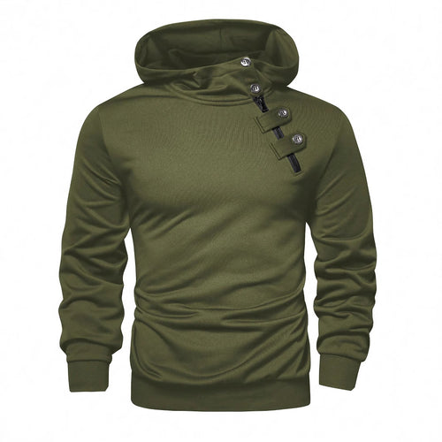 Herren Hoodie mit innovativem Kragen und praktischer Taschenlösung R&B