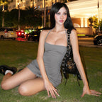 Damen Bandeau Sommerkleid mit verstellbaren Trägern R&B