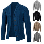 Herren Strickjacke mit modischem Zopfmuster und strukturierter Textur