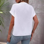 Damen Kurzarm Bluse mit feinem Strukturmuster R&B